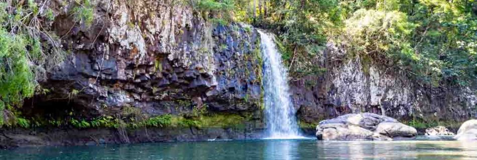 Water falls rock